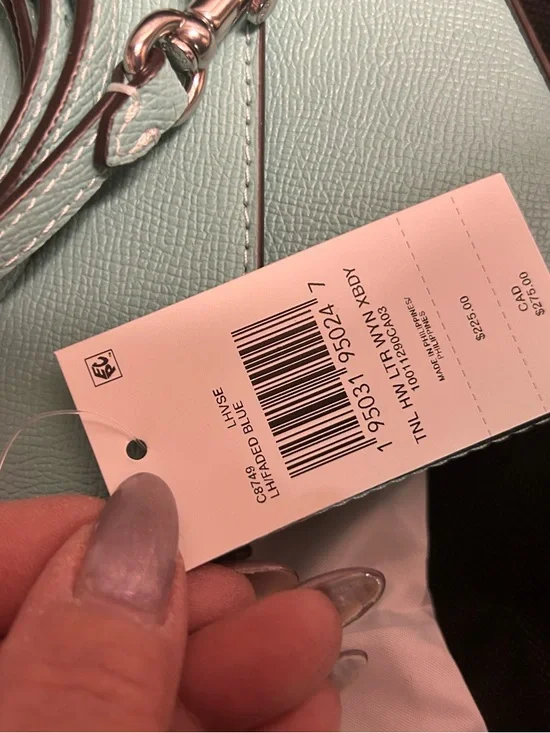 Coach Small Pebbled Leather Crossbody in Aqua & card case that can be worn alone - Picture 9 of 10